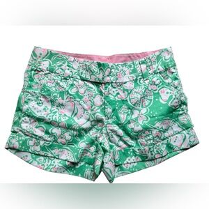 Lilly Pulitzer Barclay cotton short 3” Glenda green size 2